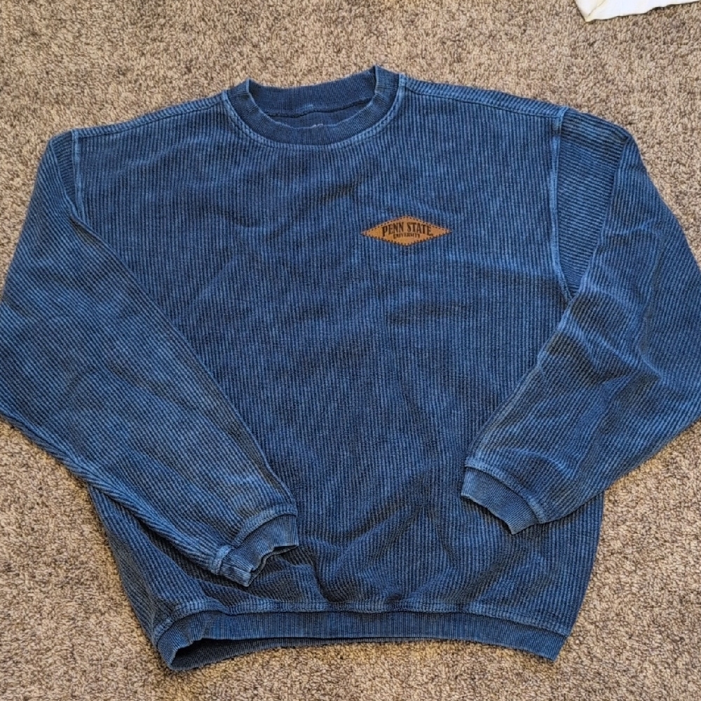 Penn State Corded Crew Blue Crewneck Sweater